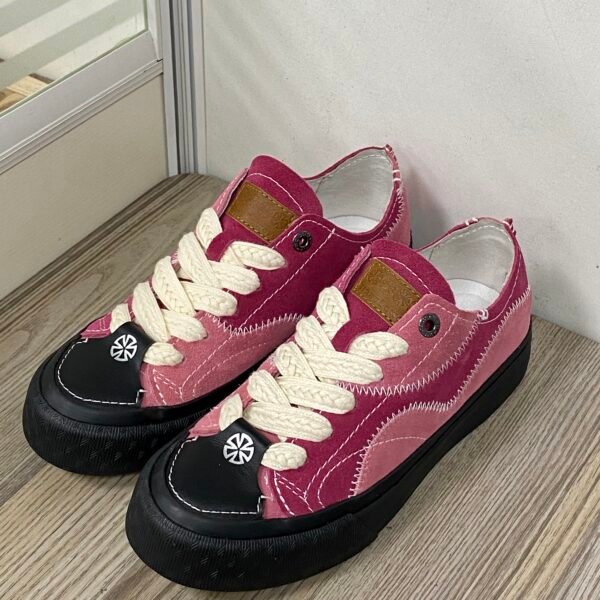 Original designed brand shoes Pink and Black suede shoes