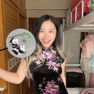 Black Velvet Purple Lily Cap Sleeve Qipao Dress